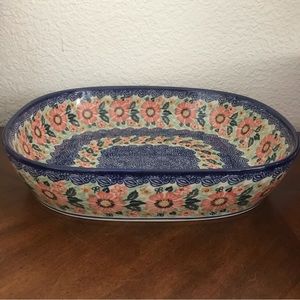 Polish Pottery Ceramika Artystyczna Unikat 1580 Large Baker Dish